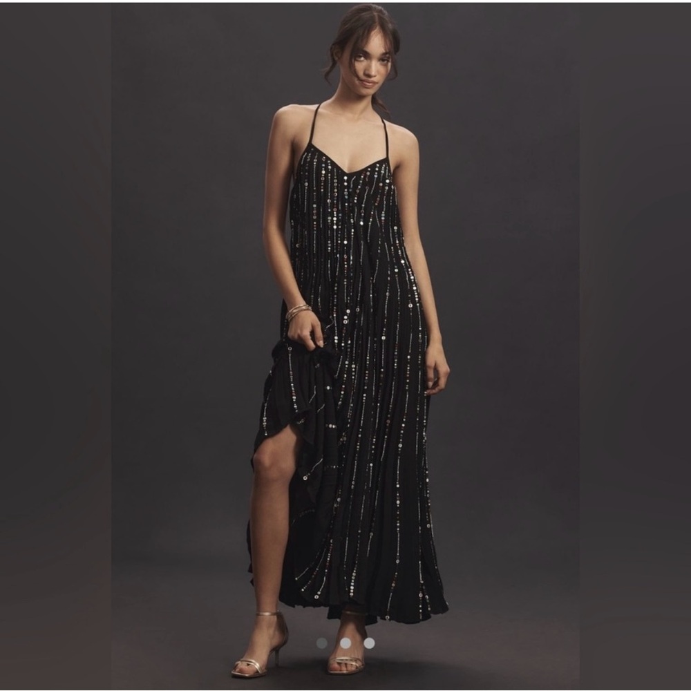 FARM Rio Black Sequin Maxi Dress